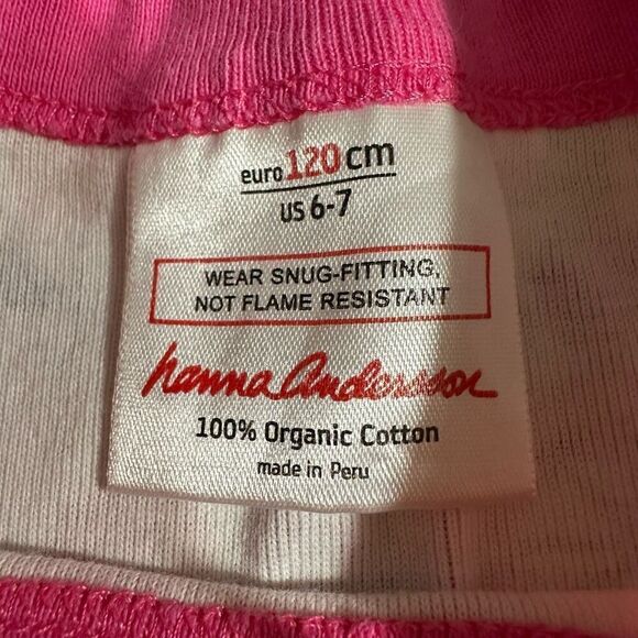 Hanna Andersson size 6-7 Flowered Pink Short John Pajama TOP ONLY - Picture 3 of 5